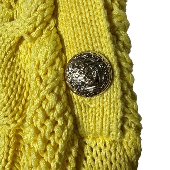 LRL Ralph Lauren Womens 3XL Yellow Cable Knit Long Sleeve Sweater Cotton Preppy - Picture 4 of 7